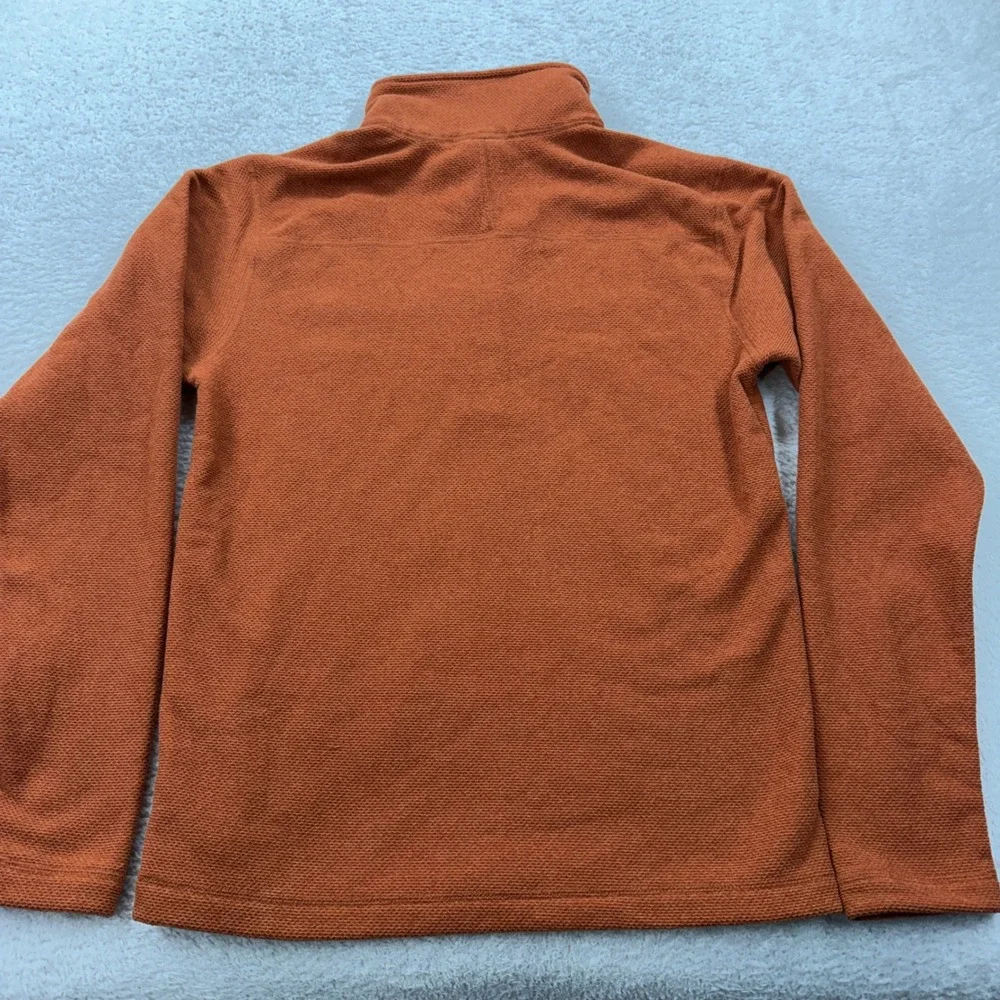 The North Face Mens‎ Small Burnt Orange Waffle Knit Quarter Zip Fleece Pullover